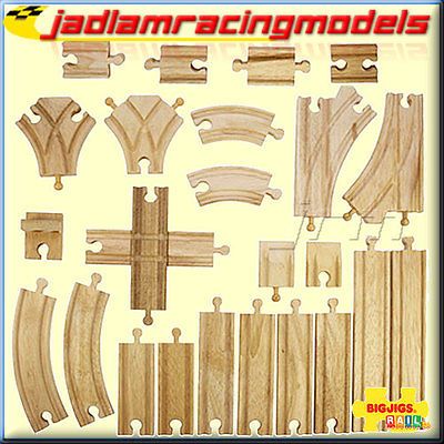 BIGJIGS Wooden Railway 25 Piece Train Track Pack BJT052 Brio