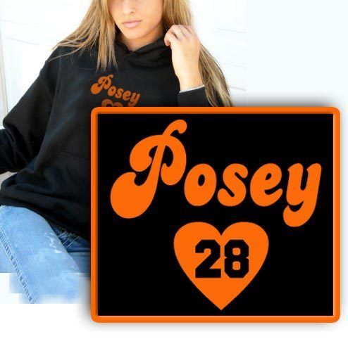 BUSTER heart POSEY Womens SF GIants HOODIE SWEATSHIRT