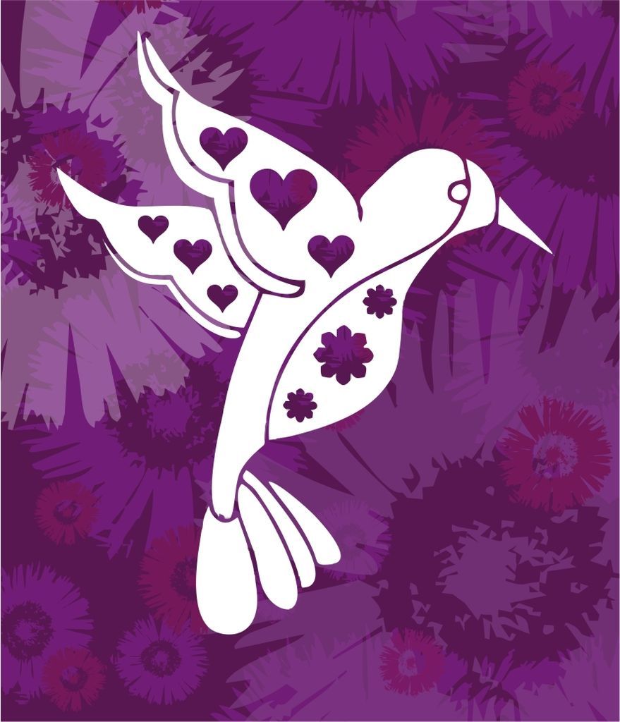 Groovy Hummingbird Vinyl Car Window Sticker Decal Bumper Computer