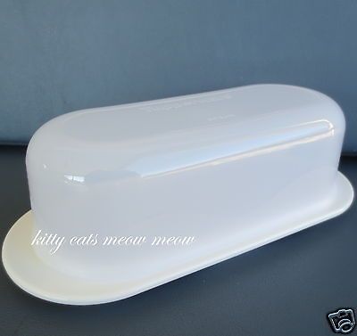 Newly listed Tupperware BUTTER DISH Keeper Tray Open House Snow White