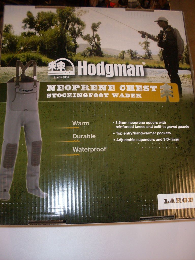 NIB HODGMAN NEOPRENE STOCKINGFOOT CHEST WADERS Mens LARGE & 2X LARGE