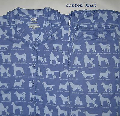 Womens Winter Dog Pajamas by Cabernet Size S M L Blue NEW Weiner