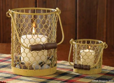 COUNTRYSIDE CHICKEN WIRE CANDLE HOLDERS ~ PARK DESIGNS