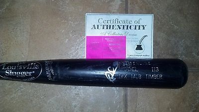 SIGNED MARLINS AS AFLAC YORDY CABRERA MLB TIMBER GAME USED BAT PROOF