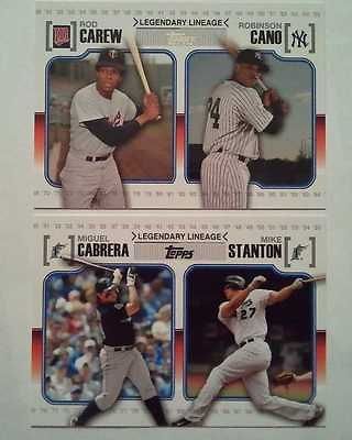 Update Legendary Lineage inc. Miguel Cabrera Robinson Cano 2 Card Lot