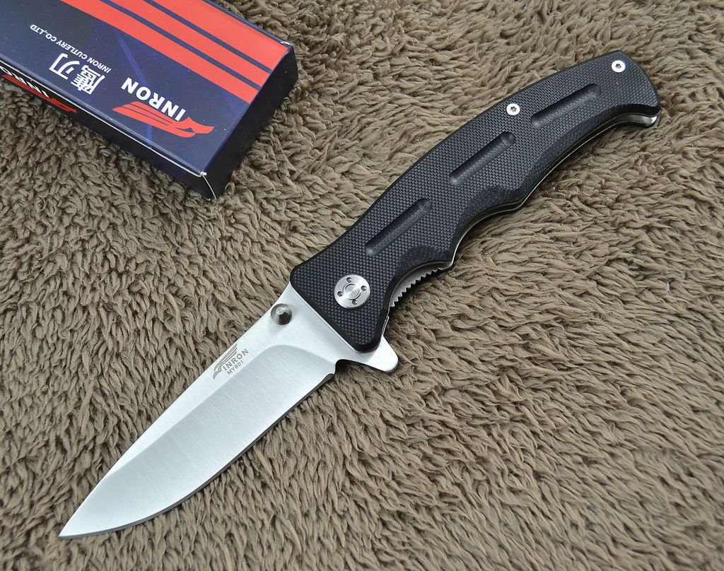 Pocket EDC Folding Knife Blade Camping Tool G10 Handle Liner Lock