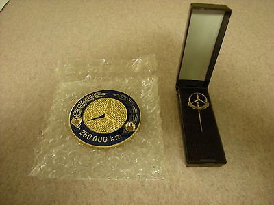 Mercedez Benz 250,000 KM Hood ornament car emblems and chest pin