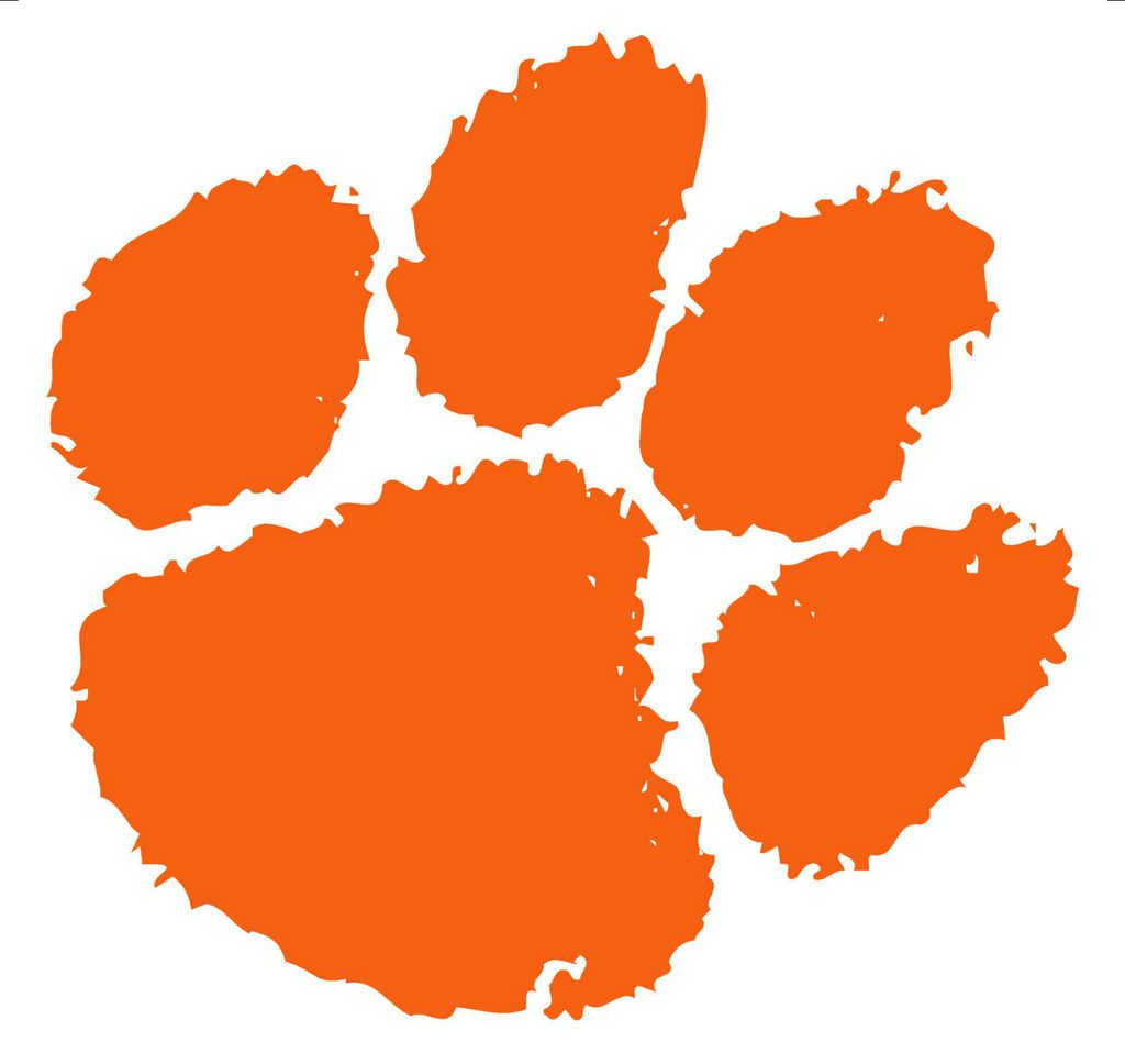 Clemson University Large Tiger Paw Cornhole Decals / Set of 2