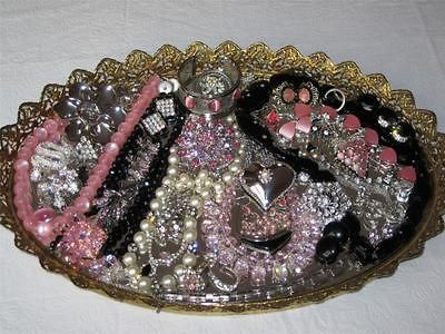 Huge Vtg COSTUME ESTATE JEWELRY Lot RHINESTONE BROOCH Bracelet