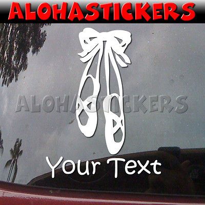 Custom Text BALLERINA BALLET SHOES Dance SUP Car Vinyl Decal Window