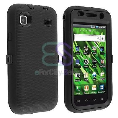 Black Hard Hybrid Case Cover For Samsung Vibrant T959/Galaxy S i9000