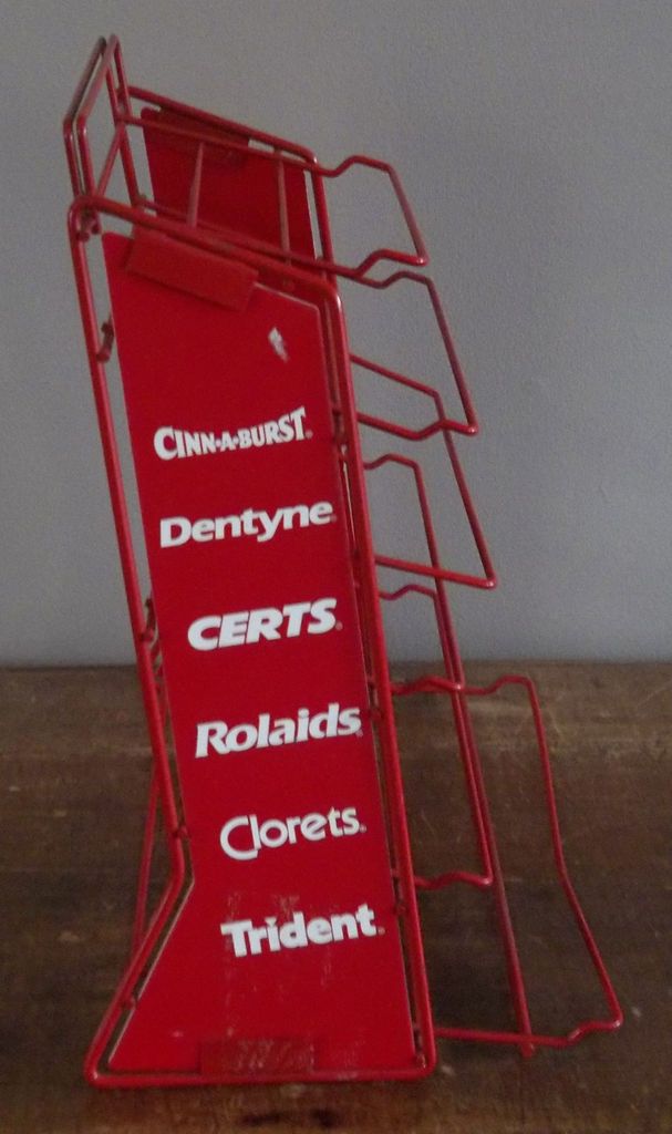 Vintage Candy Gum Counter Display Rack Certs Trident  Dentyne Rolaid s