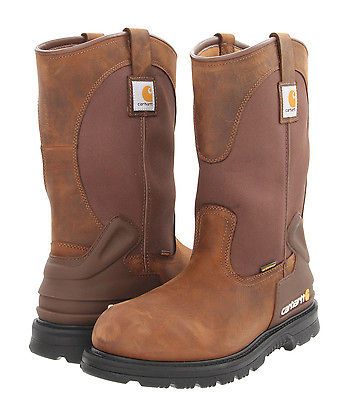 Carhartt Mens NEW CMP1100 Brown Leather Waterproof Wellington Work