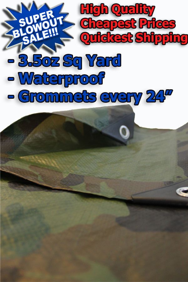 TARP CAMO HUNTING FISHING CAMPING TARP CANOPY WATER PROOF GROUND SHEET