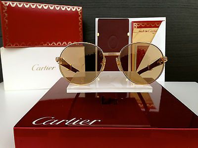 OCCHIALI CARTIER BAGATELLE PALISANDER WOOD VINTAGE SUNGLASSES