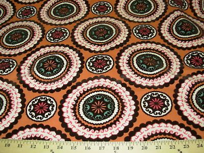 ~CUT VELVET MEDALLION SUZANI~LINEN UPHOLSTERY FABRIC~FABRIC FOR LESS