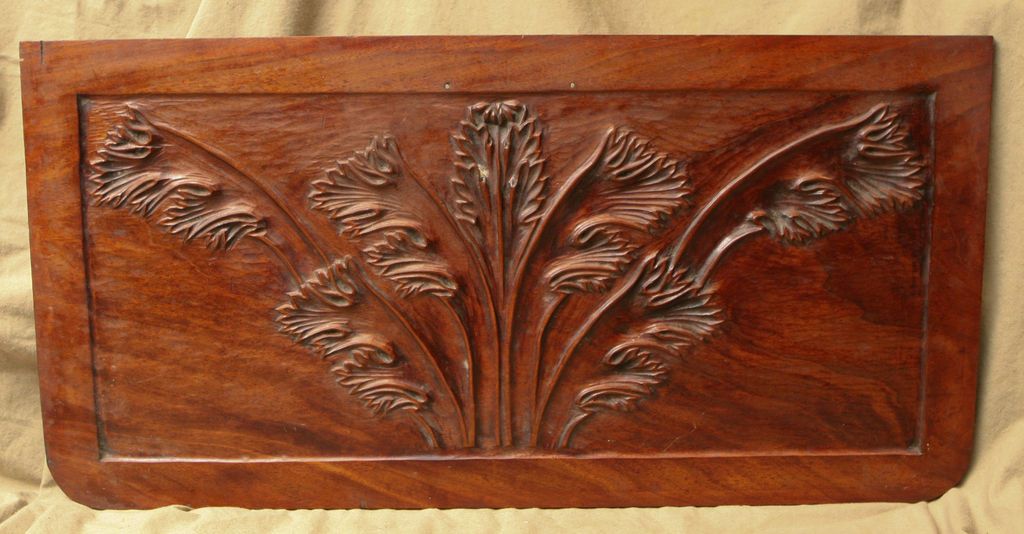 AntiqueArchite ctural Furniture Remnant Floral Carved Cherry Panel