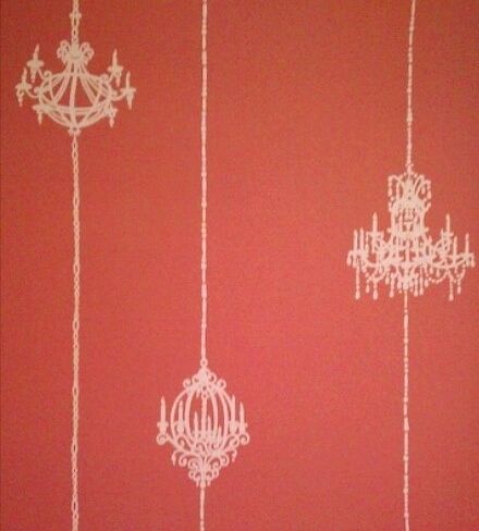 CONTEMPORARY SALMON W/ CHANDELIER WALLPAPER CD046692