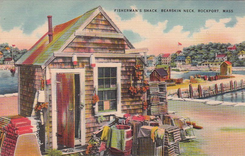 Postcard Fishermans Shack Bearskin Neck Rockport MA