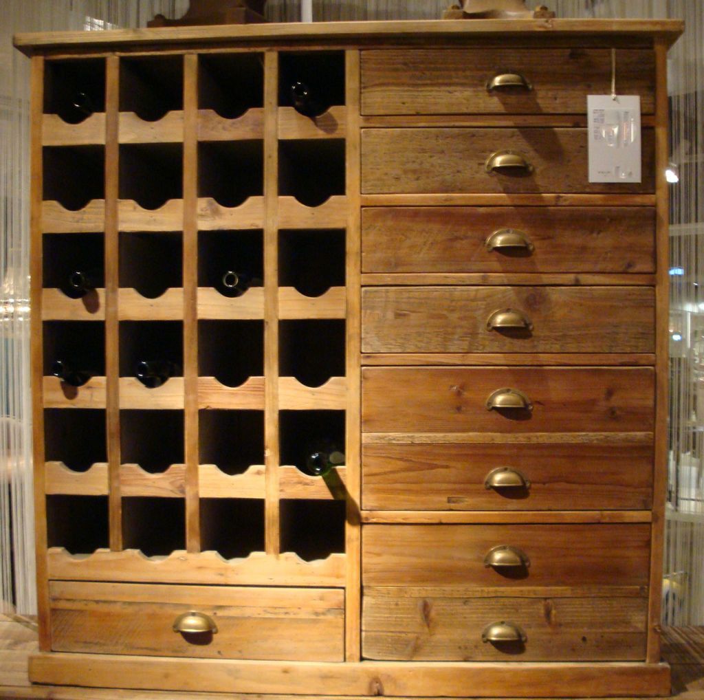 Reclaimed Bleached Pine Wine Cabinet