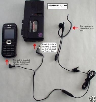 Cell Phone Recorder Interface record cell phone calls 2.5 cc 20