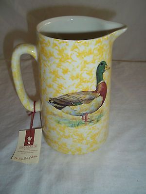 Crown Burslem Pitcher Staffordshire England Yellow Mallard Duck Fowl