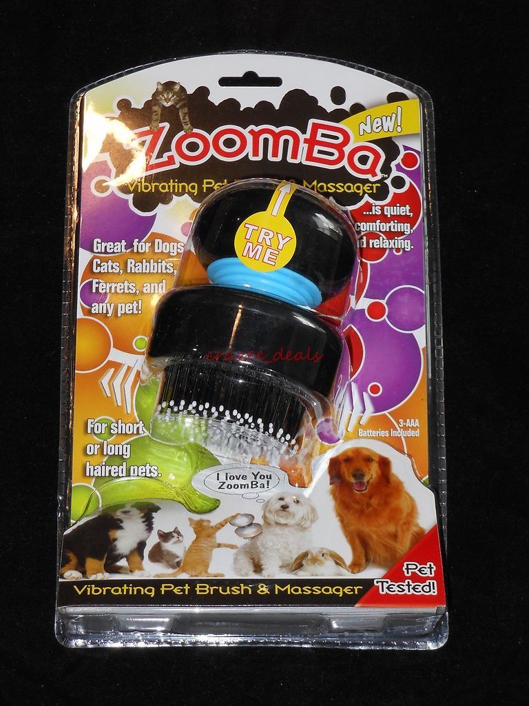 Zoomba Vibrating Pet Hair Remover Massager Cats Dogs Rabbits Any Fur