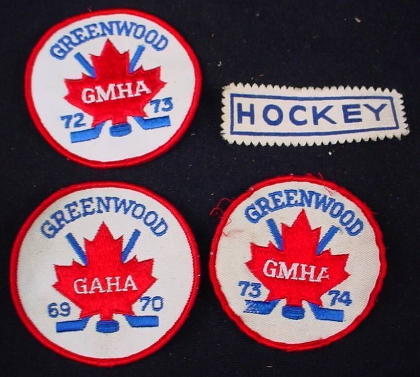 Vintage Cloth Patch LOT Greenwood GAHA 1969 70 GMHA 1972 74 Amateur