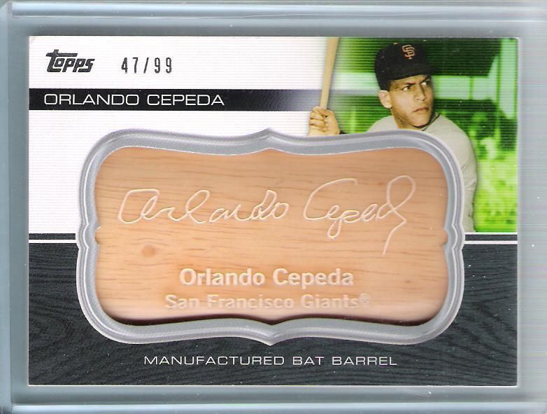 2010 Topps Bat Barrel Orlando Cepeda San Frncisco Giants # 47/99