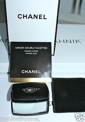 CHANEL MIROIR DOUBLE MIRROR DUO BLACK WHITE CC BEAUTIFUL