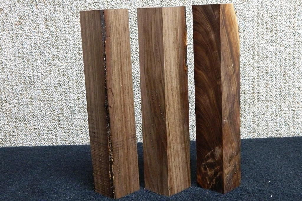 Figured Walnut Turning Blocks Lot of 3 1 3/4x2 1/4x12 Duck Call Blanks