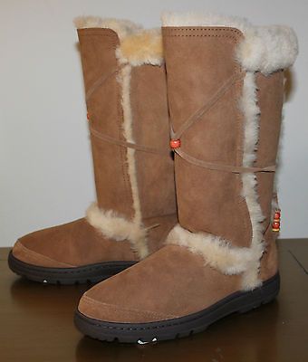 UGG Nightfall Tall Chestnut Boots Beads Discontinued Women US 9 NIB