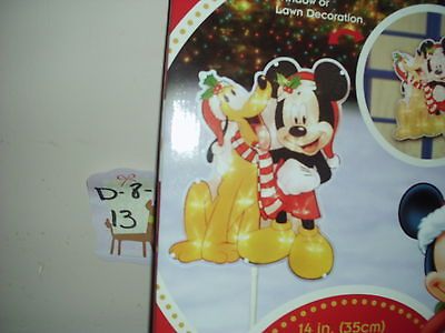 Mickey and Pluto Glitter Glow Window or Lawn Christmas Decoration, NIB