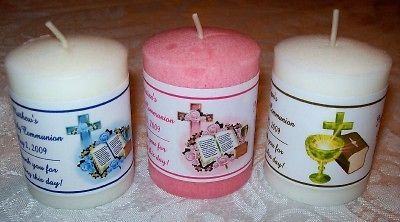 1st HOLY COMMUNION VOTIVE CANDLE LABELS PARTY FAVORS