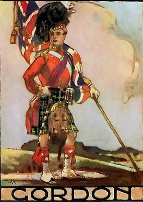 9x6 Print Clan GORDON Scottish Bearskin Hat Tartan Kilt Sporran Dirk