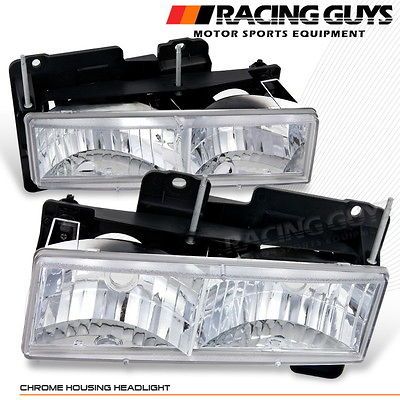 1988 1998 CHEVY PICKUP 1500 CHROME HEADLIGHTS SILVEARDO SIERRA LAMPS