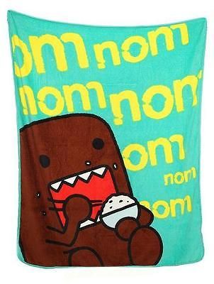 New Domo Kun Nom Nom Eating w Chopsticks Plush Fleece Throw Blanket