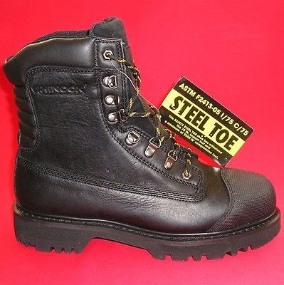 NEW Mens CHINOOK TARANTULA Black Leather STEEL TOE Safety Work Boots on ...