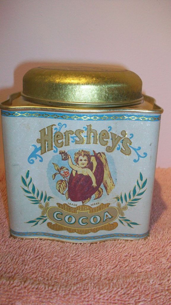 Vintage Hersheys Cocoa GOLD TOP bean baby Square collectible tin