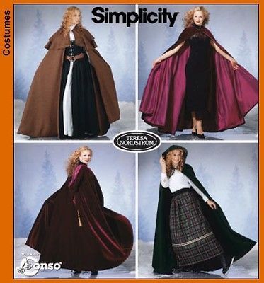 CLOAK HOODED CAPE LOTR SIMPLICITY 5794 SEWING PATTERN XS S M L