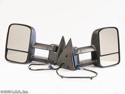 Heat Turn Signal Black Power Tow Trailer Side Mirror (Fits Chevrolet