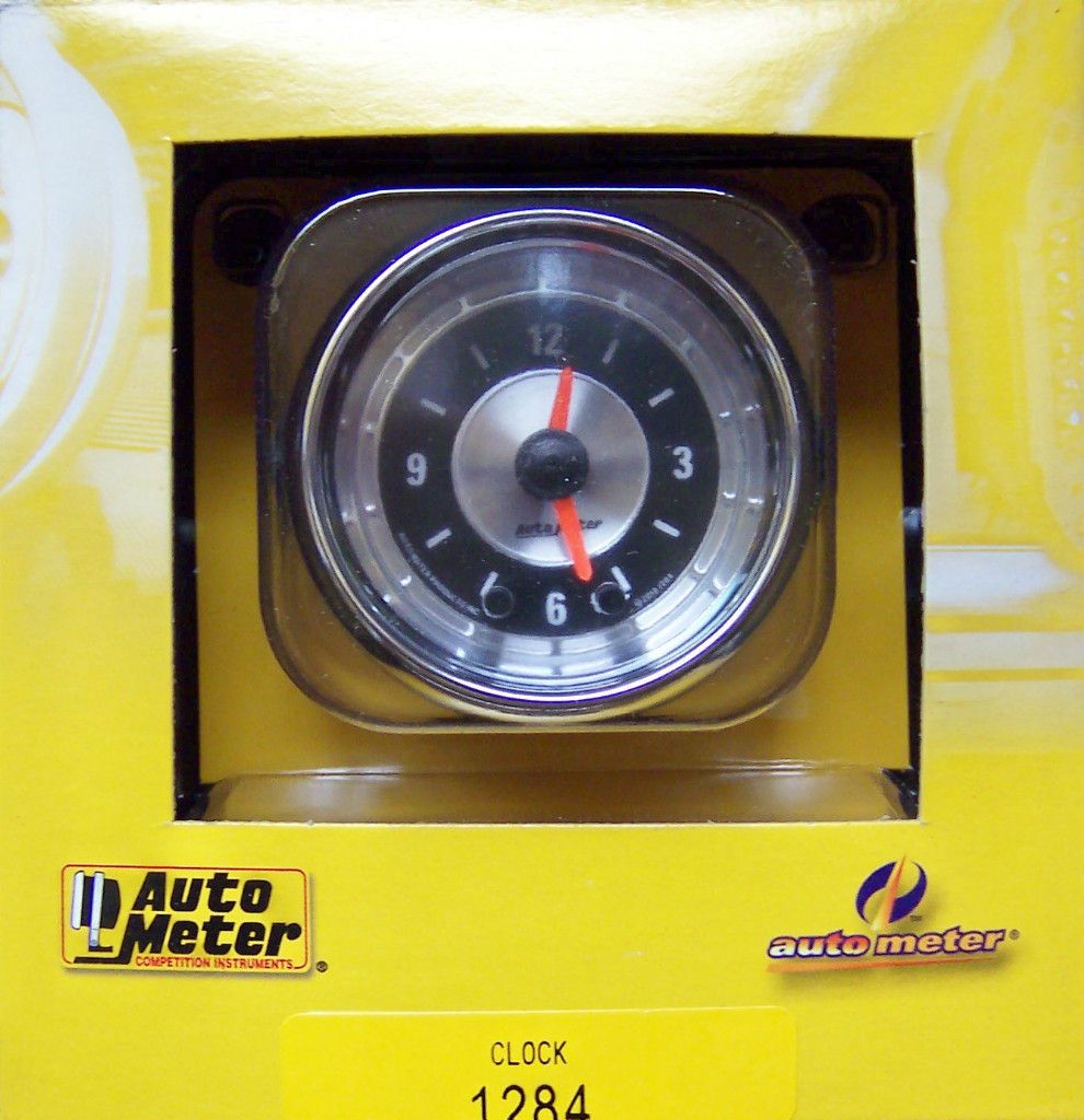 AUTOMETER AMERICAN MUSCLE CHROME QUARTZ CLOCK 2 1/16