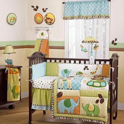 In the Jungle 9 Piece Baby Crib Bedding Set with Bumper by Cocalo