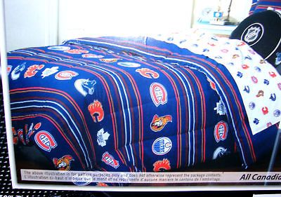 New blue Navy NHL Hockey Canadians logos full double Comforter