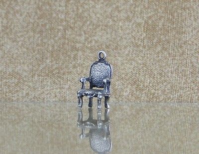 Sterling Silver 3D Dinning Living Room Chair Bracelet Charm 40s