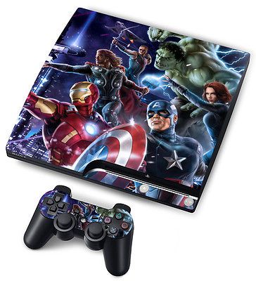 Sony PS3 Slim Console Protector Vinyl Skin Avengers