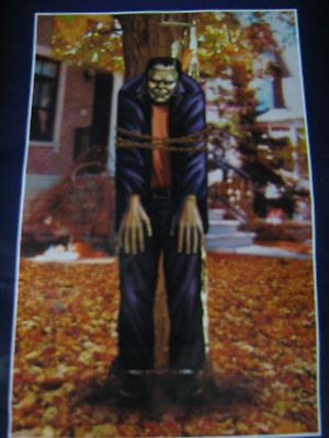 NEW HAUNTED HOUSE DECOR HALLOWEEN TIE TO TREE FRANKENSTEIN OUTDOOR