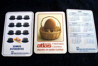 THREE (3) Vintage POCKET CALENDAR OF BANK   CHILE   