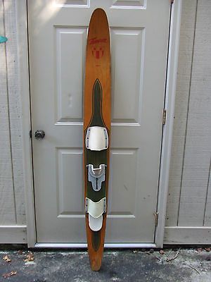 Vintage White Ash Wood Thompson DBS1 Slalom 71” Water Ski