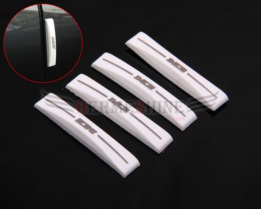 Car Anti rub Anti Collision Door Protector Guard Trim white 4pcs